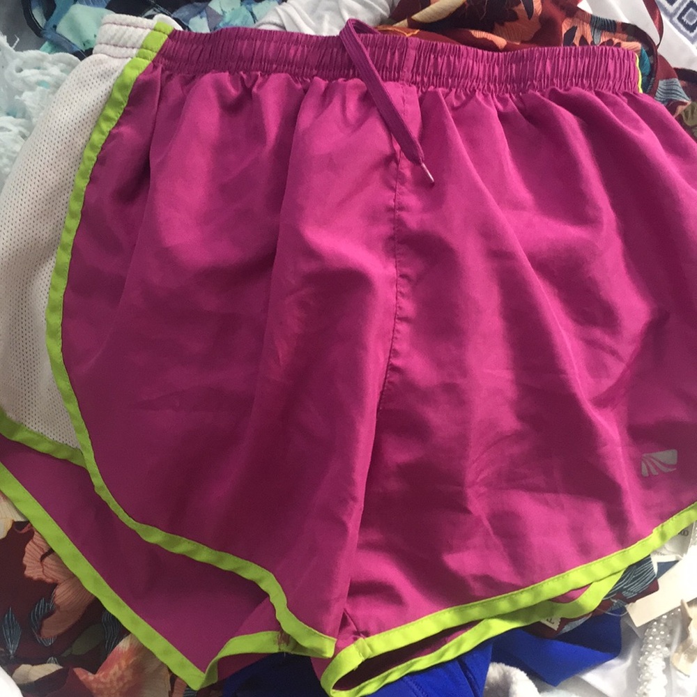 Pink running shorts